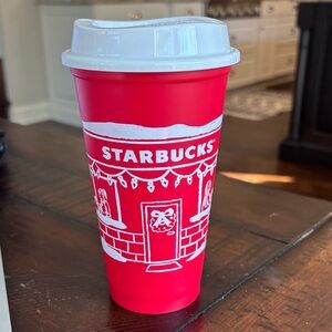 Starbucks 2025 Festive Red and White Cup
